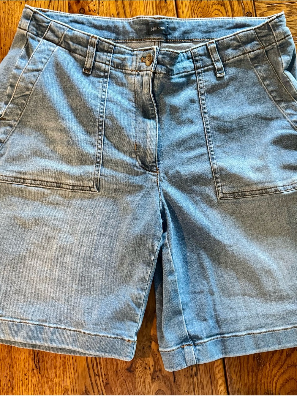 J. Jill Light Wash Denim Mid-Length Jean Shorts
